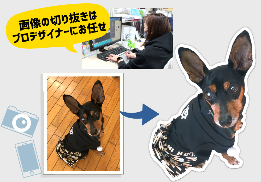 ダイカット ステッカー 写真送信