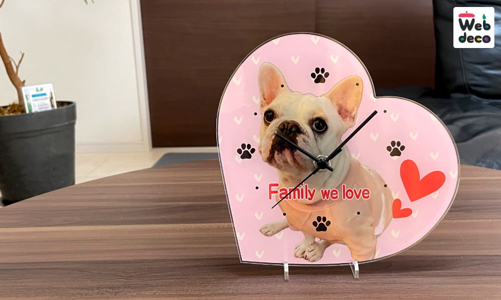 愛犬の写真で作る アクリル時計