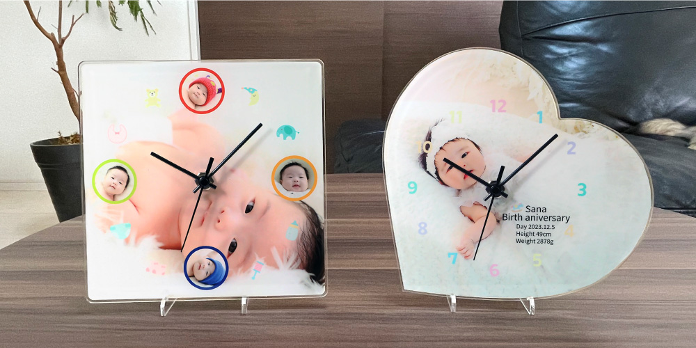 アクリル時計 家族 子供 思い出
