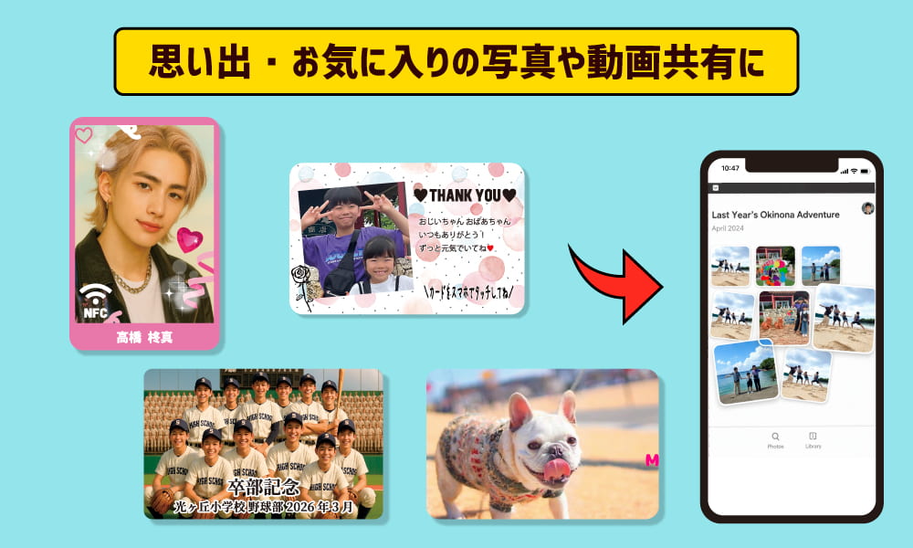 写真や動画コンテンツのURL共有