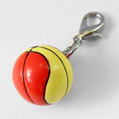 スポーツチャーム （ □ 2色バスケットボール） ミニチャーム 卒部記念品 卒団記念品