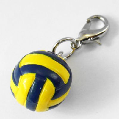 スポーツチャーム （ □ 2色バレーボール） ミニチャーム 卒部記念品 卒団記念品