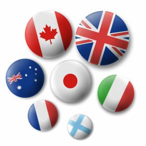缶バッジ ミラー【世界の国旗】(オリジナル) 海外 国旗グッズ
