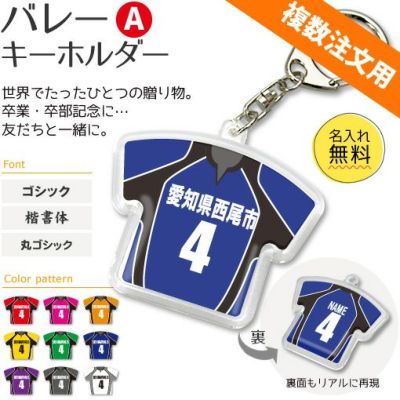 【〇 バレー Aタイプ】【〇 キーホルダー 】 ユニフォーム 簡単オーダー ■複数注文用■ 卒部記念品 卒団記念品