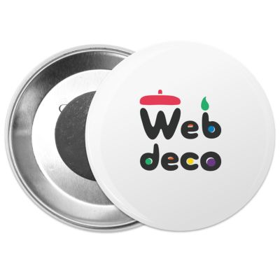Web deco 缶バッジ 【76mm】【□ マグネットタイプ】単品ウェブデコ  母の日 プレゼント 孫 犬 猫 写真 自作 ペットグッズ ◇ID