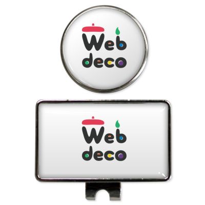 Web deco ゴルフマーカー 【シルバー 】単品ウェブデコ 父の日 プレゼント 子どもの絵 写真 自作 ギフト ◇ID