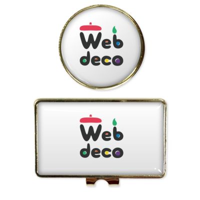 Web deco ゴルフマーカー 【ゴールド 】単品ウェブデコ 父の日 プレゼント 子どもの絵 写真 自作 ギフト ◇ID