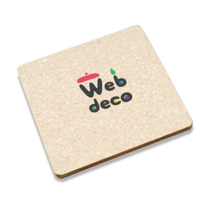 Web deco コースター 【コルク 】【 スクエア型】【4枚1セット】 ウェブデコ  父の日 プレゼント 子どもの絵 写真 自作 ギフト ◇ID