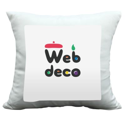 Web deco クッションカバー 【中央プリント】【45×45cm 】【□片面】【□カバーのみ】単品 ウェブデコ  誕生日 プレゼント 記念日 お祝い ギフト 写真 自作 ◇ID