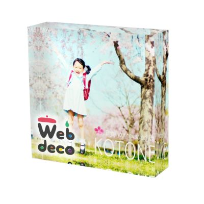 Web deco アクリルブロック 【10×10×2.5cm】　単品 アクリルフォト アクリルキューブ ウェブデコ  母の日 プレゼント 孫 犬 猫 写真 自作 ペットグッズ ◇ID