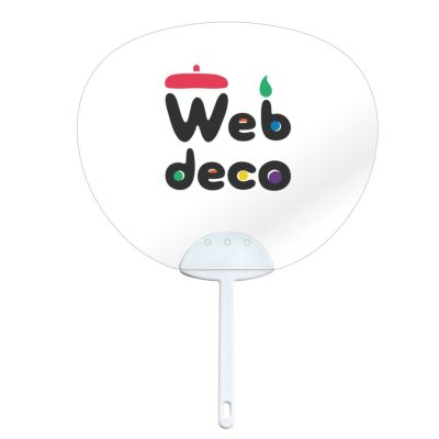 Web deco 透明うちわ【□大】【□背面ホワイト】 単品 ウェブデコ  母の日 プレゼント 孫 犬 猫 写真 自作 ペットグッズ ◇ID
