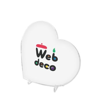 Web deco アクリルボード 【ハート型 (小)】【スタンド付き】【単品】 ウェブデコ アクリル フォト フレーム   母の日 プレゼント 孫 犬 猫 写真 自作 ペットグッズ ◇ID