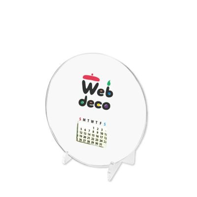 Web deco アクリル 万年カレンダー 【丸型 (小)】【単品】 ウェブデコ  父の日 プレゼント 子どもの絵 写真 自作 ギフト ◇ID