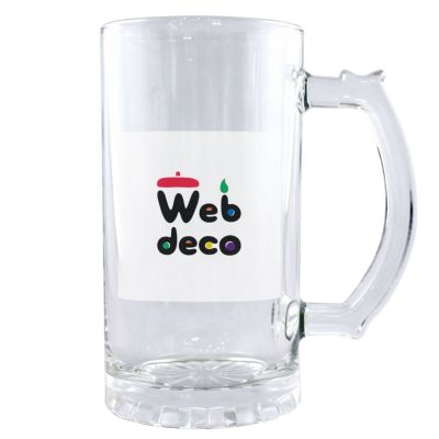 Web deco ビールジョッキ 【□透明】　単品 ウェブデコ  父の日 プレゼント 子どもの絵 写真 自作 ギフト ◇ID
