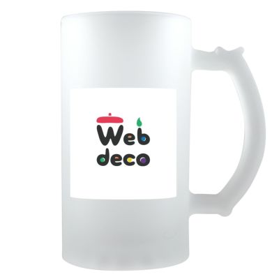 Web deco ビールジョッキ 【□半透明】　単品 ウェブデコ  父の日 プレゼント 子どもの絵 写真 自作 ギフト ◇ID