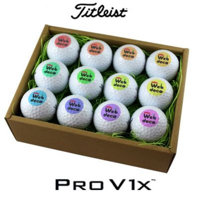 Web deco ゴルフボール 【□12個入り】【□ Titleist PRO V1x 】【〇12個別デザイン】 タイトリストボール ウェブデコ 父の日 プレゼント 子どもの絵 写真 自作 ギフト ◇ID