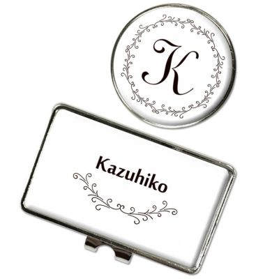 イニシャル グッズ｜ ゴルフマーカー 【シルバー】【□ イニシャル 】(簡単オーダー)  母の日 父の日 敬老の日プレゼント