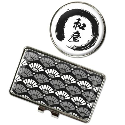 筆文字 名入れグッズ｜ ゴルフマーカー 【シルバー】【□ 円相 タイプ】(簡単オーダー)   母の日 父の日 敬老の日プレゼント