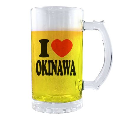アイラブ グッズ｜ ビールジョッキ 【□透明】【□ I LOVE 】(簡単オーダー)  母の日 父の日 敬老の日プレゼント
