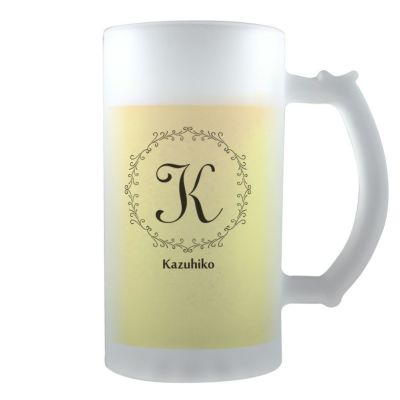 【推し活におすすめ！】イニシャル グッズ｜ ビールジョッキ 【□半透明】【□ イニシャル 】(簡単オーダー)  母の日 父の日 プレゼント
