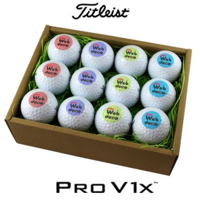 Web deco ゴルフボール 【□12個入り】【□ Titleist PRO V1x 】【〇4デザイン×3個】 タイトリストボール ウェブデコ 父の日 プレゼント 子どもの絵 写真 自作 ギフト ◇ID