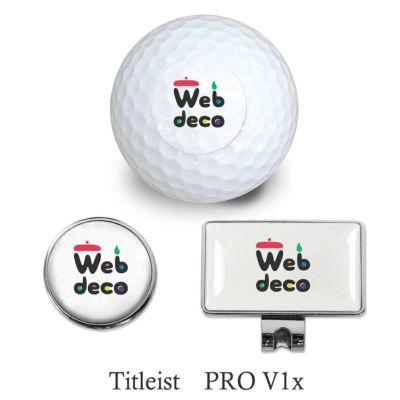 Web deco ゴルフボール・マーカーセット【□ゴルフボール3個入り】【□ Titleist PRO V1x 】【□ シルバー】  タイトリストボール　ウェブデコ  父の日 プレゼント 子どもの絵 写真 自作 ギフト ◇ID