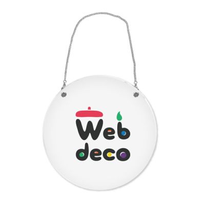 Web deco アクリルボード 【丸型 (中)】【チェーン付き（30cm）】【単品】 ウェブデコ アクリル フォト プレート  写真 自作 プレゼント 卒業 卒園 記念品 ◇ID