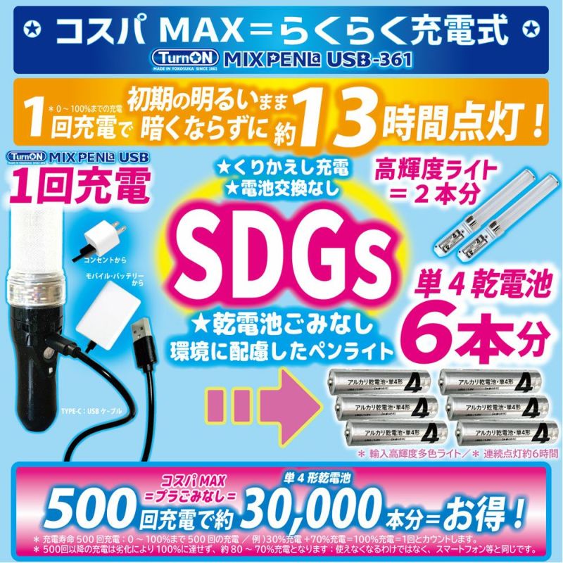 ミックスペンラ USB ハート 充電