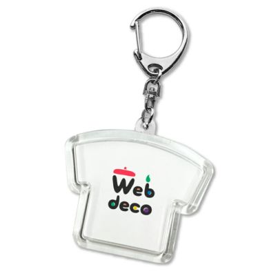 Web deco キーホルダー 【 Tシャツ型】【 4個セット 】 ウェブデコ  母の日 プレゼント 孫 犬 猫 写真 自作 ペットグッズ ◇ID